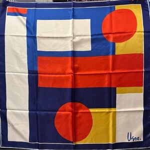 Vintage 1970s Vera Numan 100% Silk Geometric Scarf
